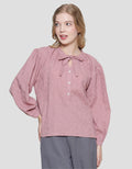 Details of Women's Basic Tie Neck Blouse