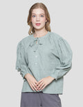 Details of Women's Basic Tie Neck Blouse