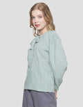Details of Women's Basic Tie Neck Blouse