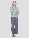 Details of Women's Basic Tie Neck Blouse