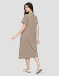 Suko Knit Dress Plain Gaun Jersey Wanita