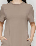 Suko Knit Dress Plain Gaun Jersey Wanita