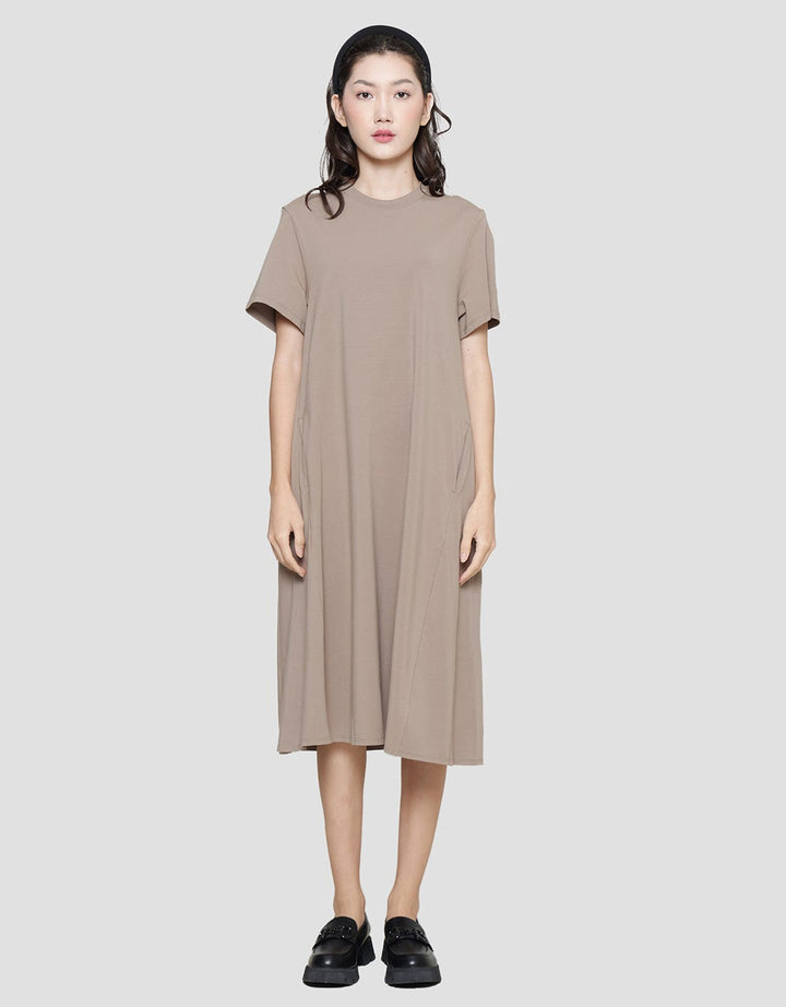 Suko Plain Midi Dress Jersey Women