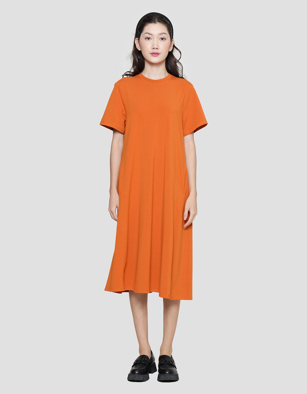 Suko Plain Midi Dress Jersey Women