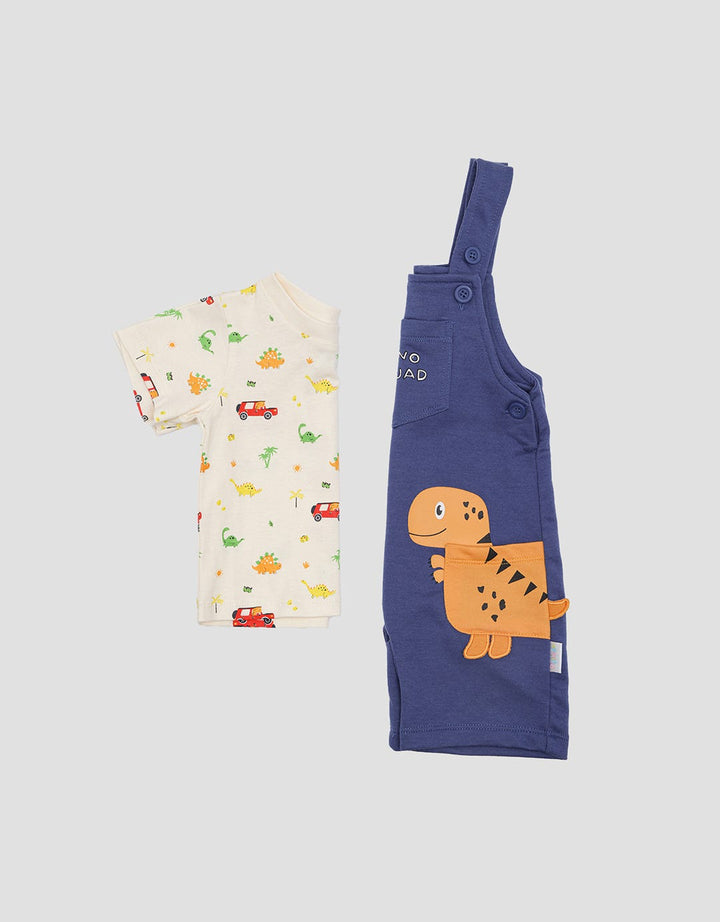 Pipiniko Dino Pocket Overall Anak Laki-laki