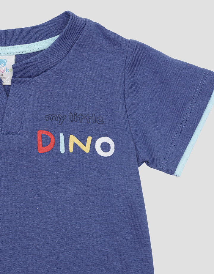 Pipiniko Neck V Dino Kaos Anak Laki-laki