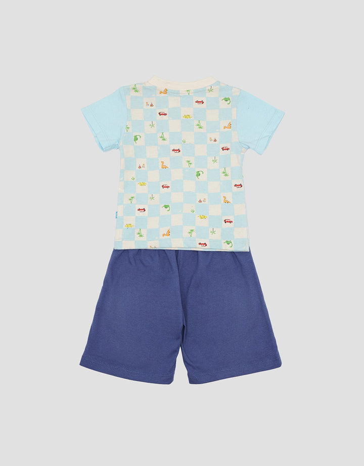 Pipiniko Dino Square Set Pakaian Anak Laki-laki