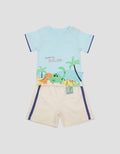 Pipiniko Dino Holiday Baju One Set Anak Laki-Laki