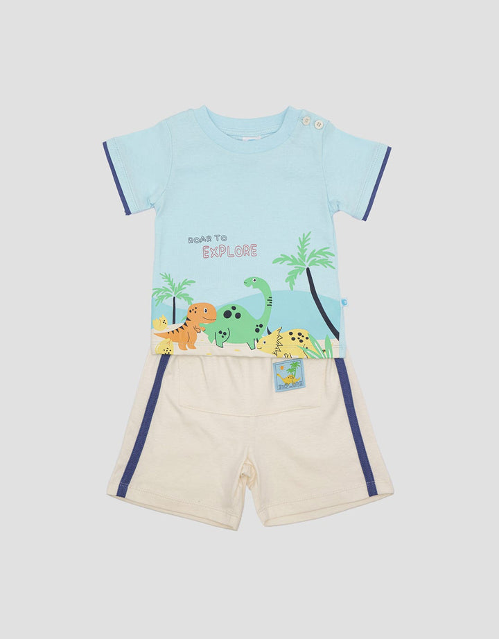 Pipiniko Dino Holiday Baju One Set Anak Laki-Laki
