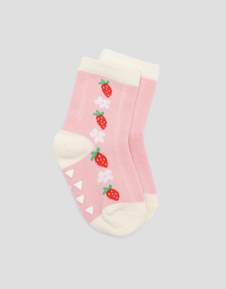 Pipiniko Strawberry Anti Slip Girls Socks