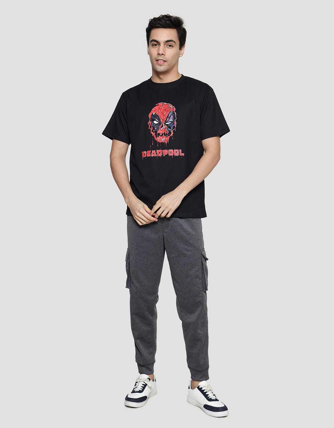Marvel Deadpool Face Scary Theme Men's Short Sleeve T-Shirt