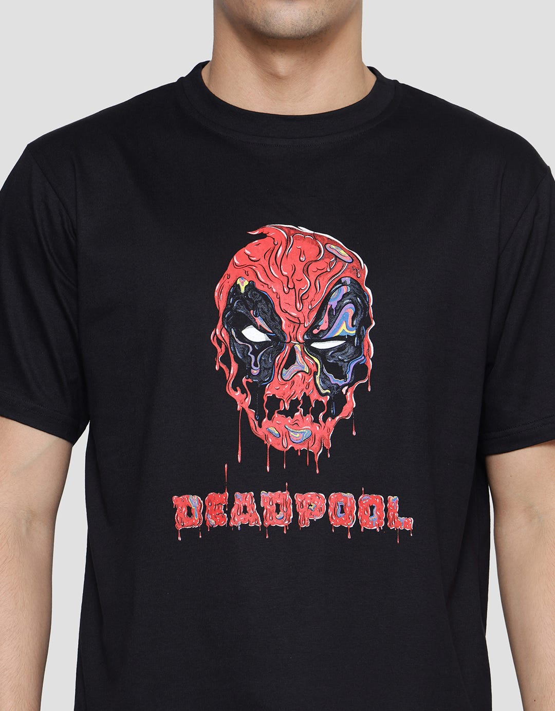 Marvel Deadpool Face Scary Theme Men's Short Sleeve T-Shirt