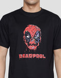 Marvel Deadpool Face Scary Theme Kaos Lengan Pendek Pria