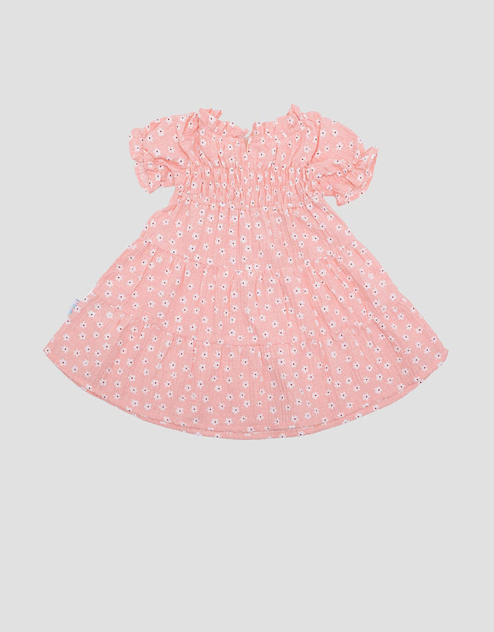 Pipiniko Tier Tekstur Flower Midi Dress Anak Perempuan