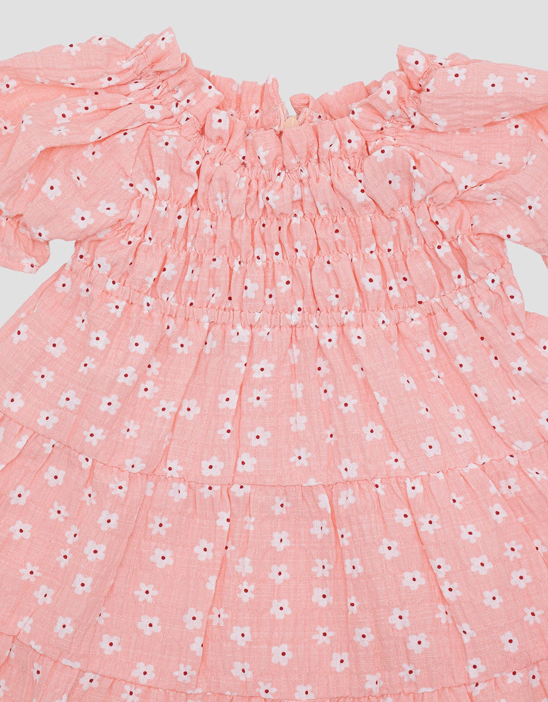Pipiniko Tier Tekstur Flower Midi Dress Anak Perempuan