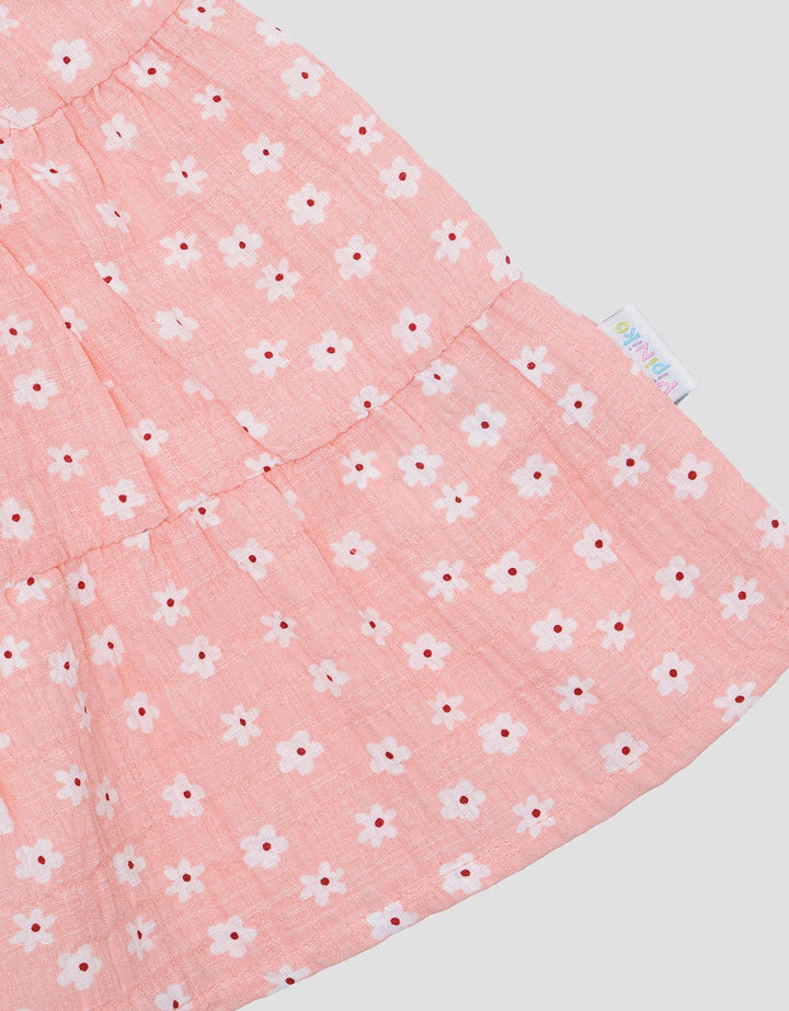 Pipiniko Tier Tekstur Flower Midi Dress Anak Perempuan