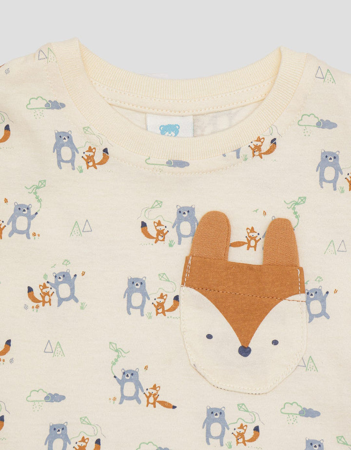 Pipiniko Jersey Fox Kantong Baju Satu Set Anak Laki-Laki