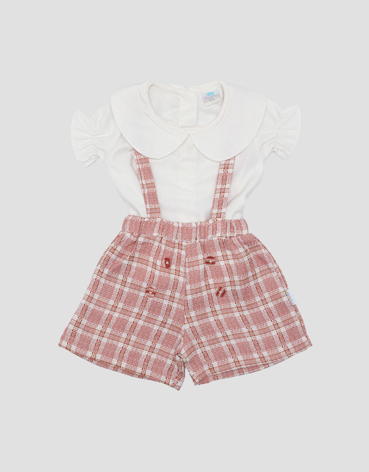 Pipiniko One Set Tweed Overall Anak Perempuan