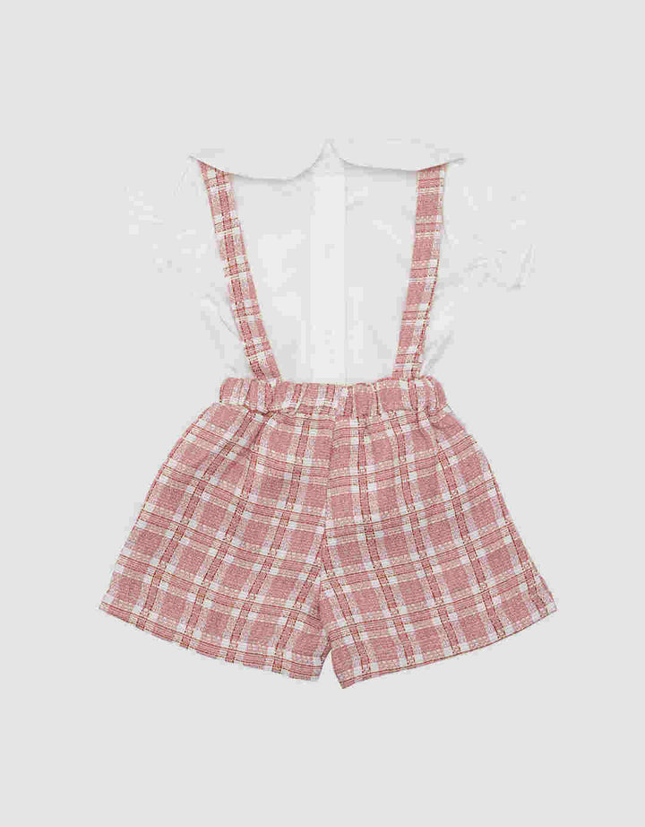 Pipiniko One Set Tweed Overall Anak Perempuan