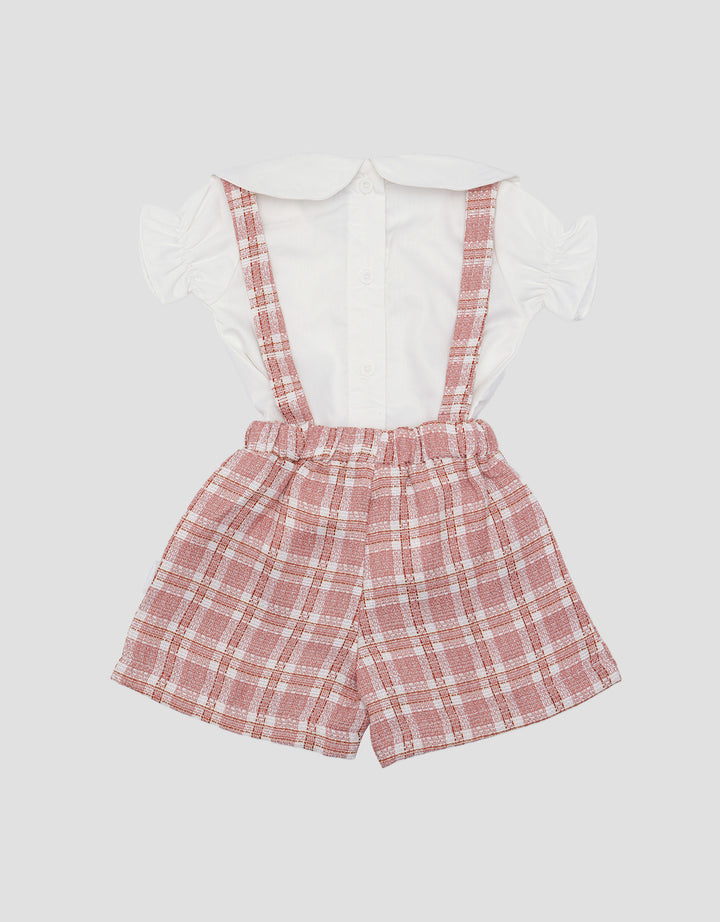 Pipiniko One Set Tweed Overall Anak Perempuan