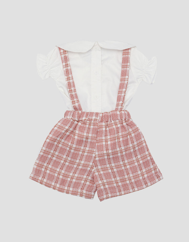 Pipiniko One Set Tweed Overall Anak Perempuan