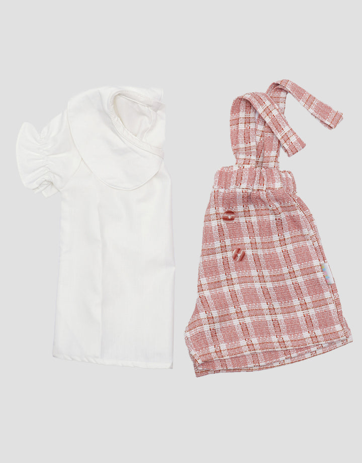 Pipiniko One Set Tweed Overall Anak Perempuan