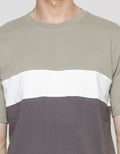 Tricolor Block Men's Casual T-Shirt Details