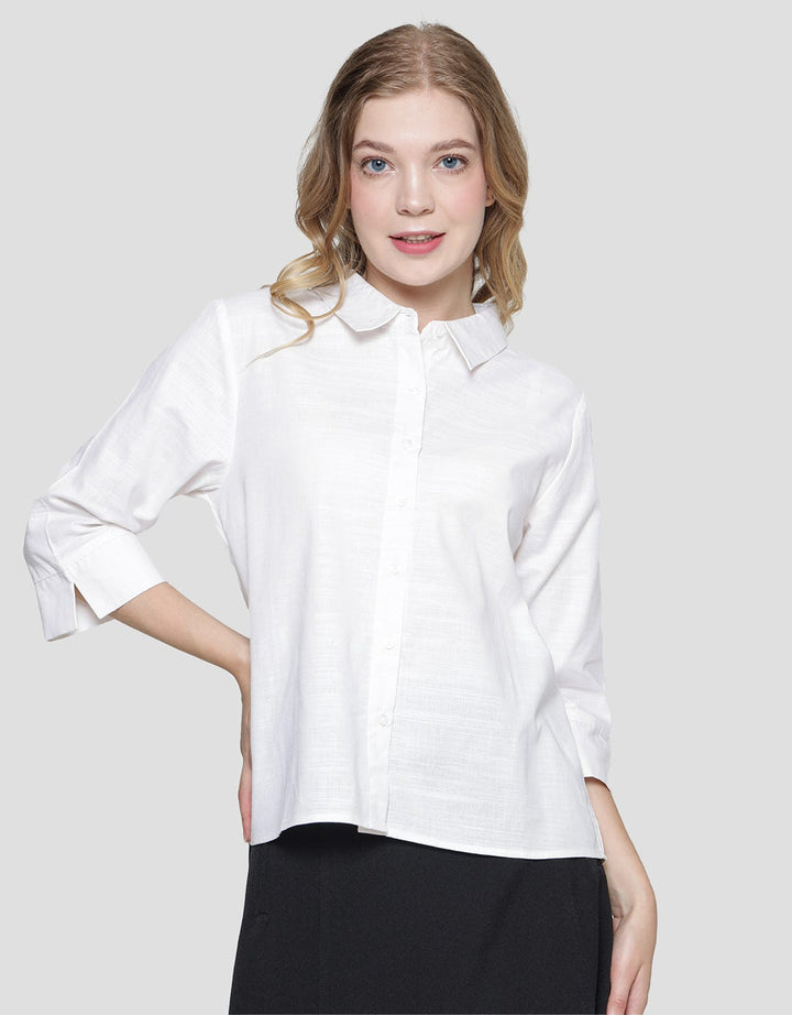 Connexion Solid Cuff Kemeja Wanita