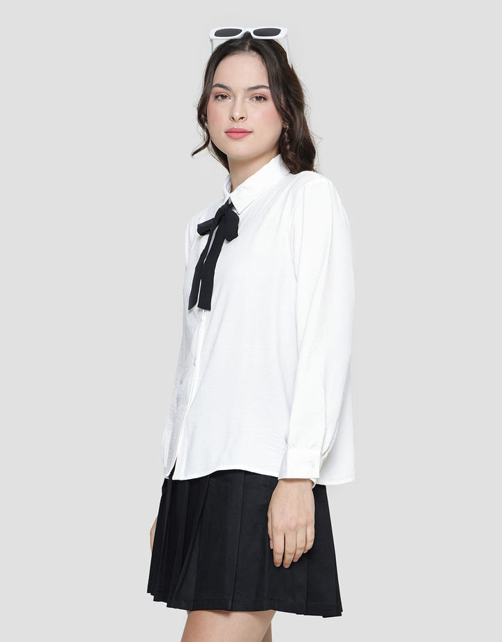 Connexion Crinkle Tie Kemeja Blouse Wanita