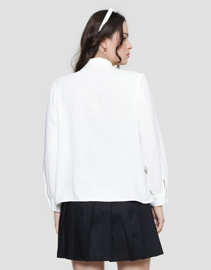 Connexion Crinkle Tie Kemeja Blouse Wanita