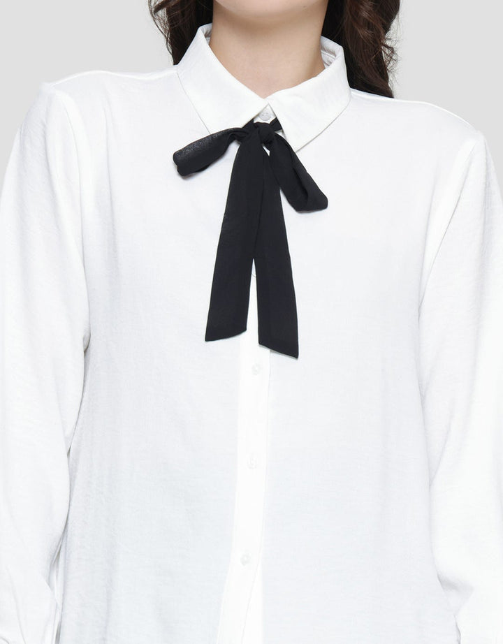 Connexion Crinkle Tie Kemeja Blouse Wanita