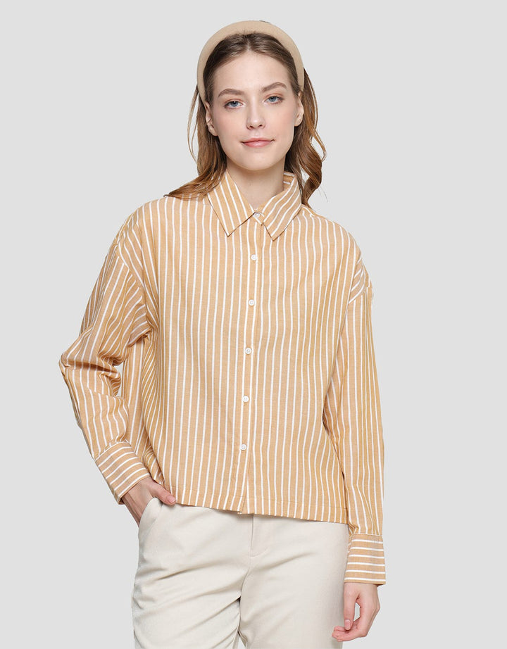 Connexion Stripe Yarndyd Boxy Pocket Women's Shirt