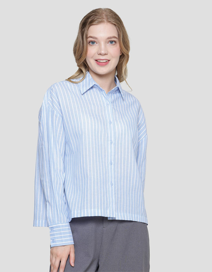 Connexion Stripe Yarndyd Boxy Pocket Women's Shirt
