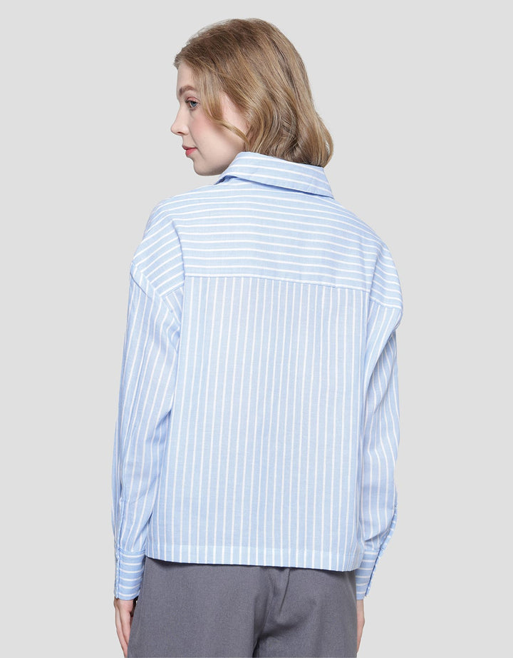 Connexion Stripe Yarndyd Boxy Pocket Women's Shirt