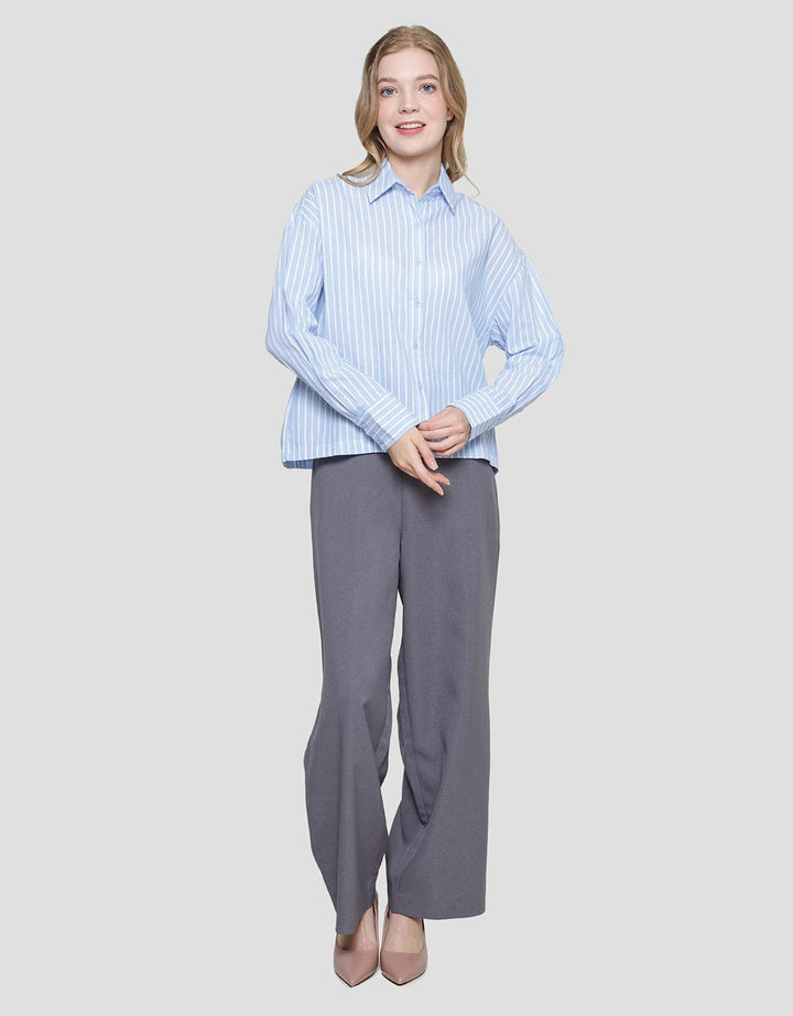 Connexion Stripe Yarndyd Boxy Pocket Women's Shirt