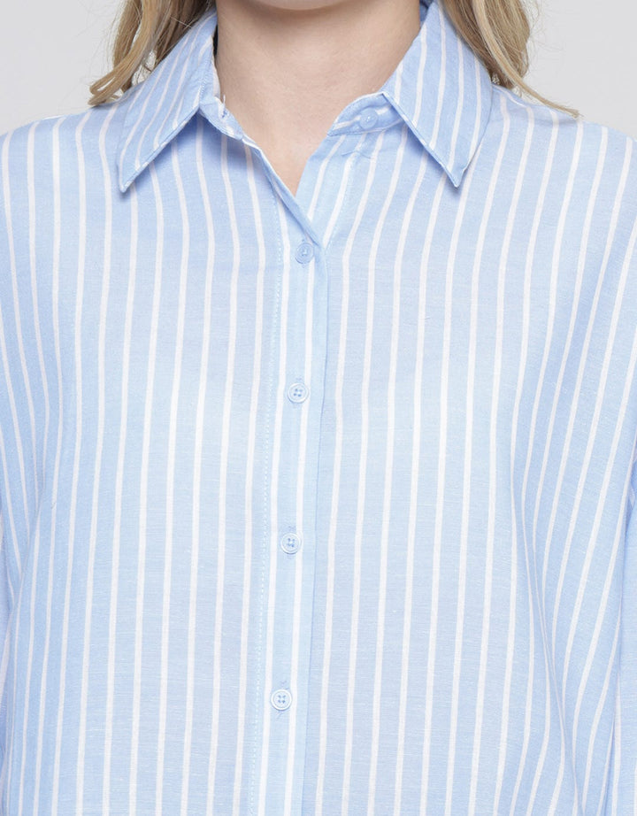 Connexion Stripe Yarndyd Boxy Pocket Women's Shirt