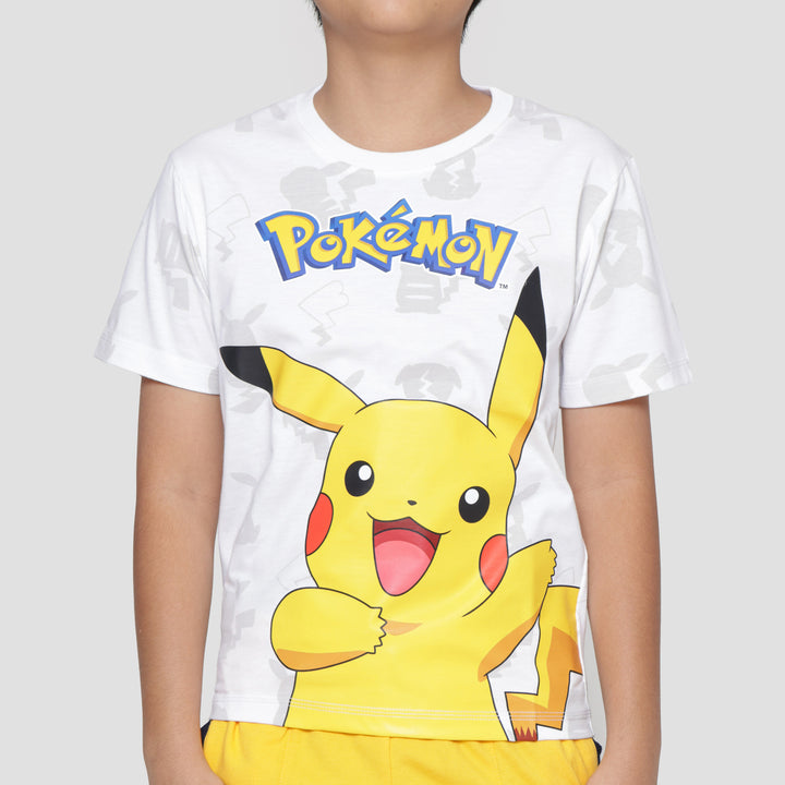 Pokemon Character Fp Pikachu Short Sleeve T-shirt for Boys