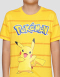 Pokemon Character Stripe Pikachu Short Sleeve T-Shirt Boys