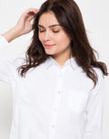 Nevada Wanita Basic Two Pockets LS Shirt Putih