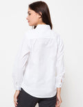 Nevada Wanita Basic Two Pockets LS Shirt Putih