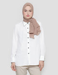 Annisa With Black List Detail Kemeja Lengan Panjang Wanita