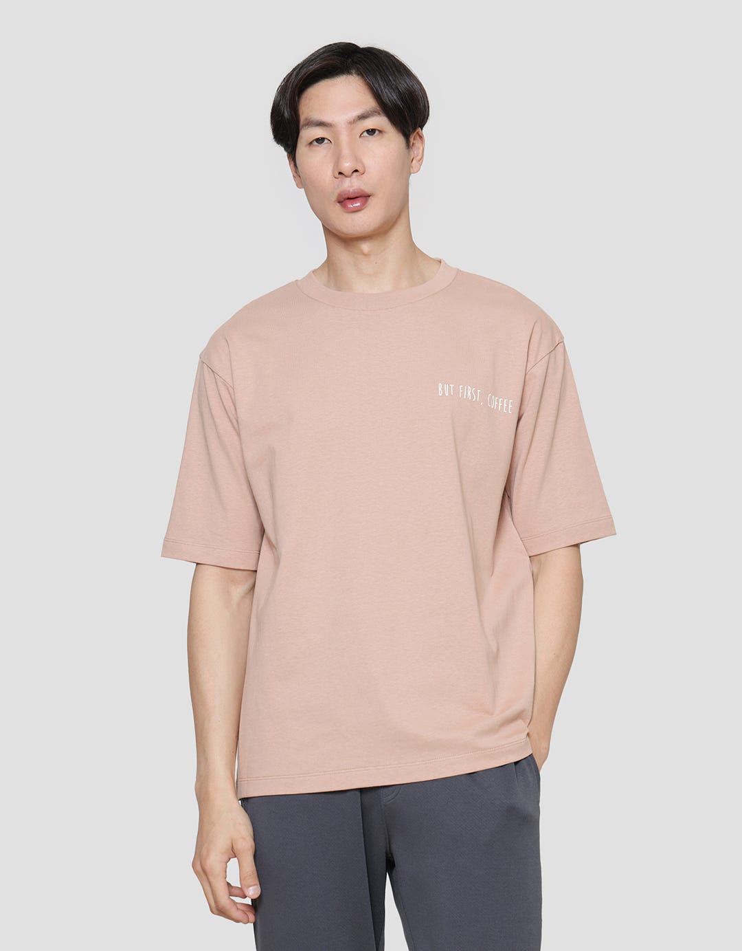 Suko Graphic Print Round Collar Short Sleeve Oversized Men's T-Shirt