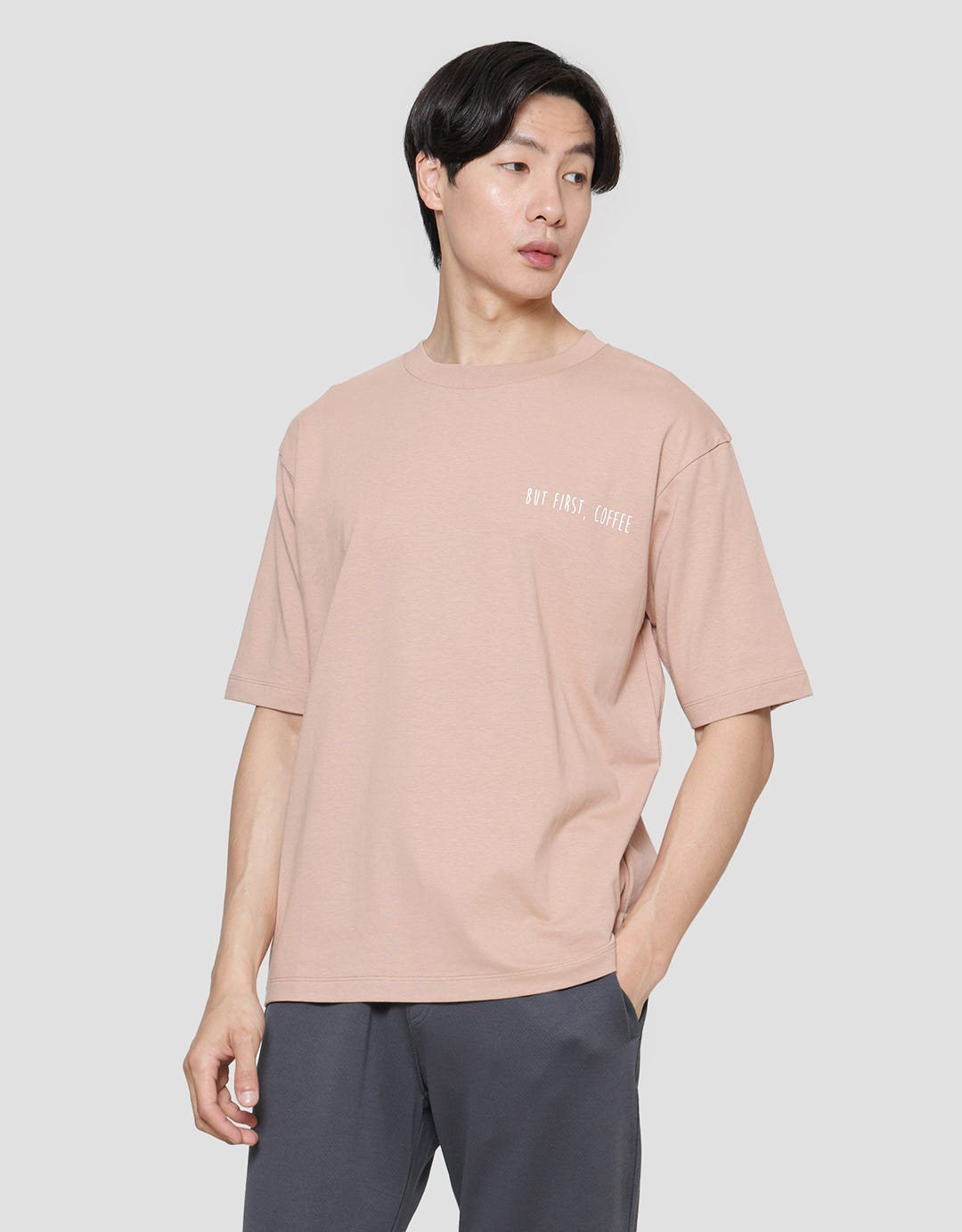 Suko Graphic Print Round Collar Short Sleeve Oversized Men's T-Shirt