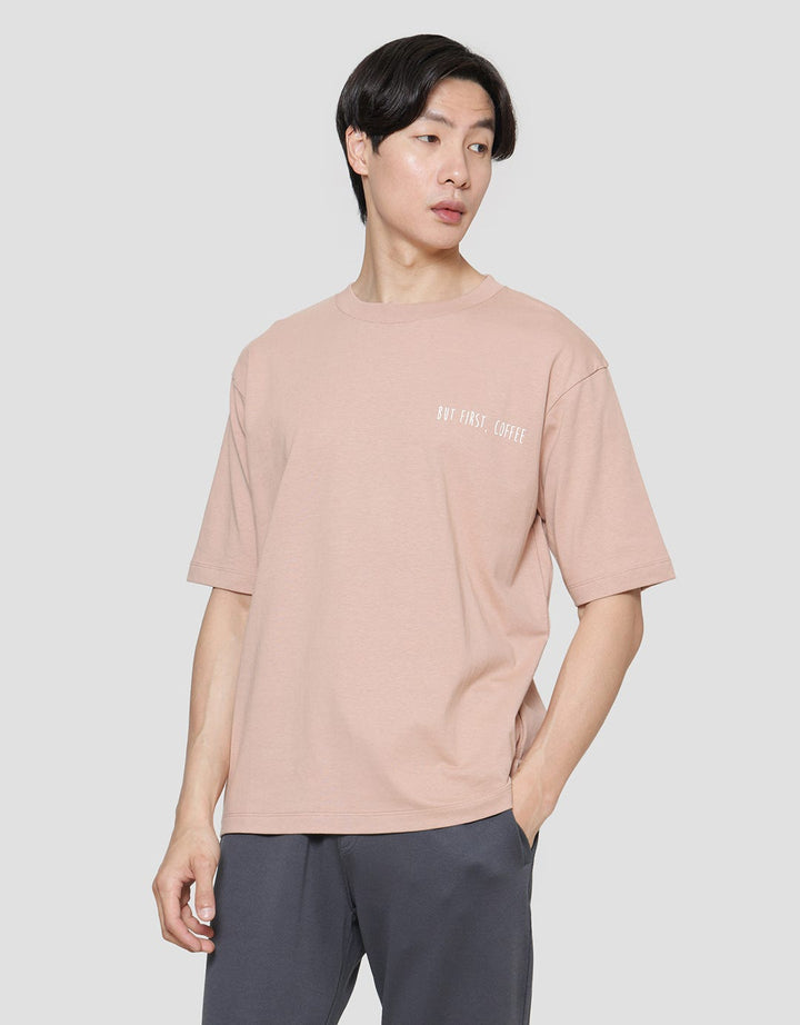 Suko Graphic Print Round Collar Short Sleeve Oversized Men's T-Shirt