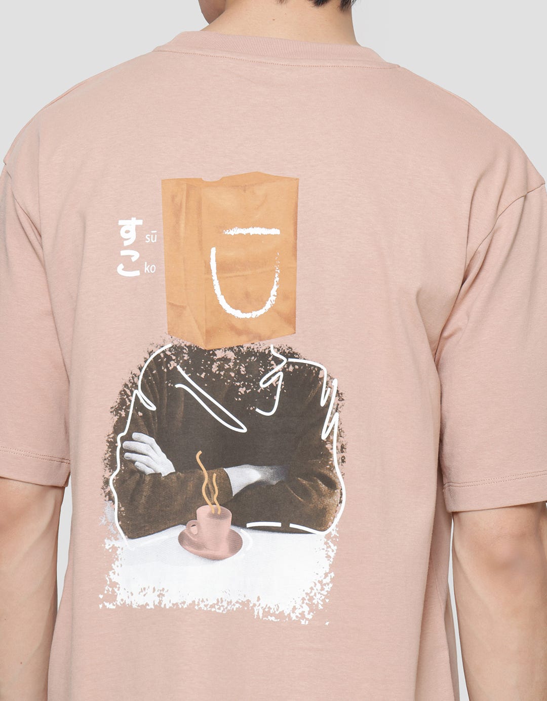 Suko Graphic Print Round Collar Short Sleeve Oversized Men's T-Shirt