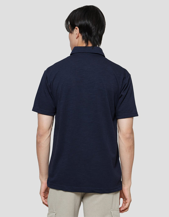 Cole Solid Melange Uq Kaos Kerah Lengan Pendek Pria