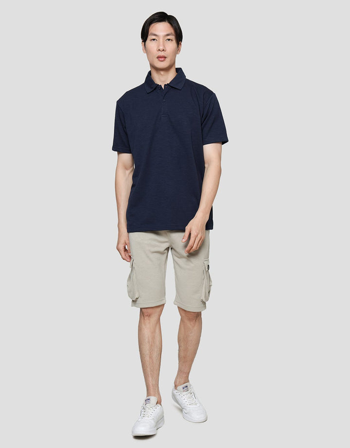 Cole Solid Melange Uq Kaos Kerah Lengan Pendek Pria