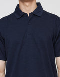 Cole Solid Melange Uq Kaos Kerah Lengan Pendek Pria