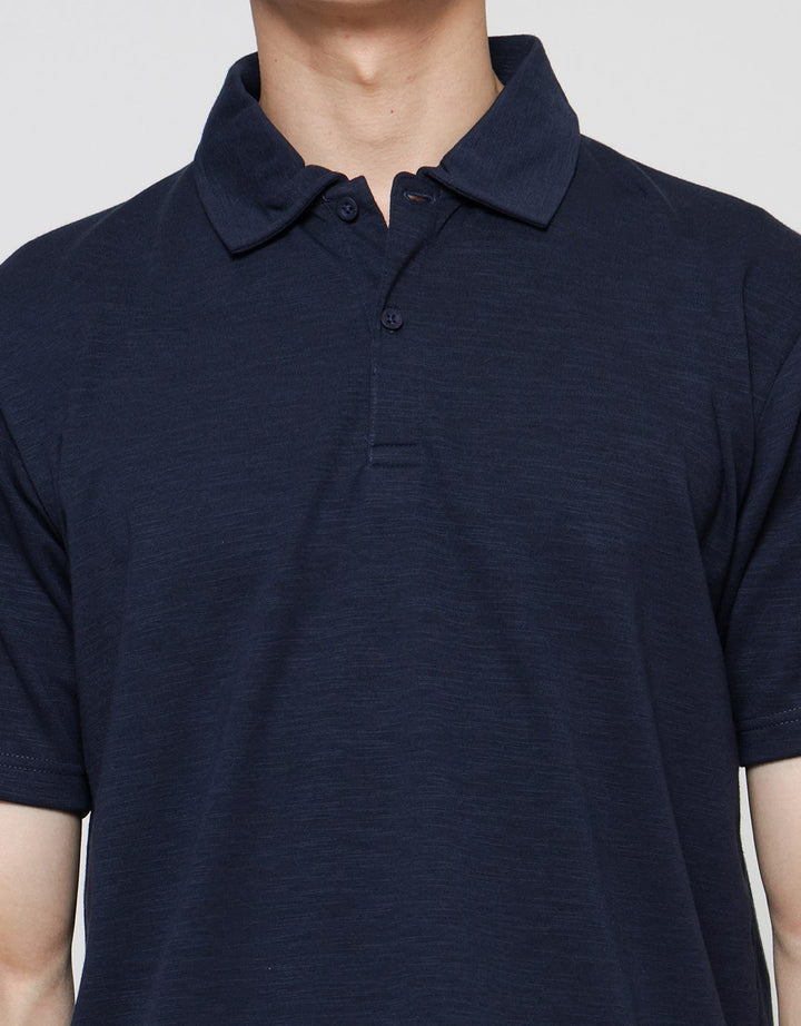 Cole Solid Melange Uq Kaos Kerah Lengan Pendek Pria