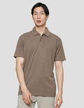 Cole Solid Melange Uq Kaos Kerah Lengan Pendek Pria